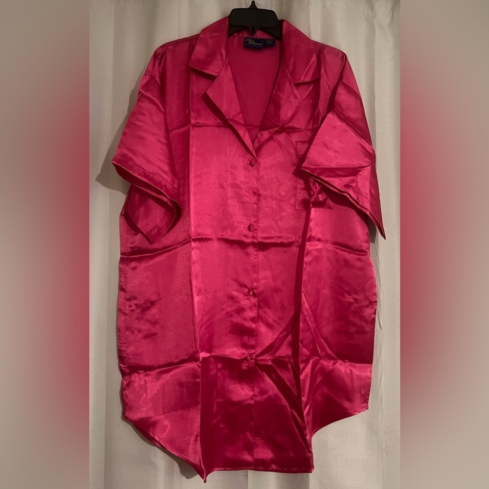 Sleep Solutions Satin Button Shirt – Size L